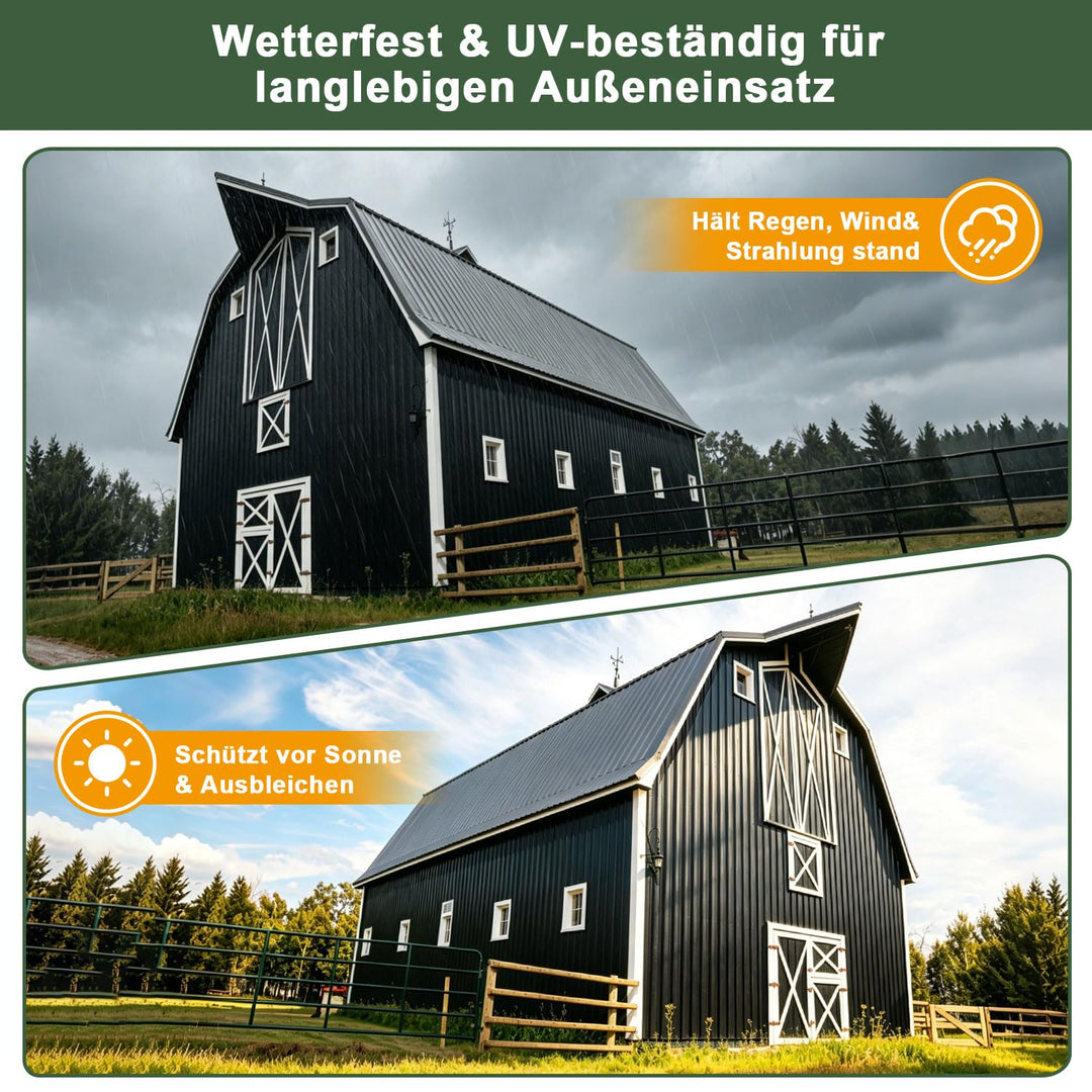 20x Wellblechplatten für Dach, 117 x 93 cm, 1,5 mm PVC Wetterfeste Dachplatten Kunststoff, UV-bestän