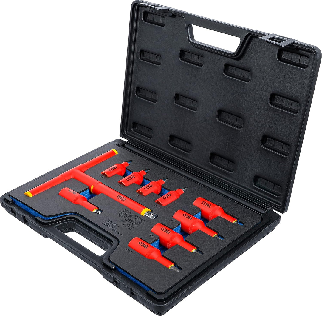 BGS 7132 | VDE-Bit-Einsatz-Satz | Antrieb Innenvierkant 10 mm (3/8") / 12,5 mm (1/2") | Innensechska