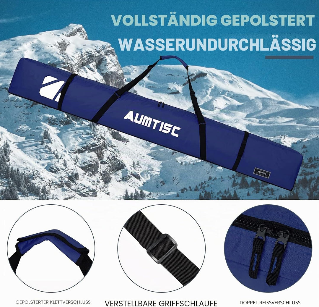 AUMTISC Skitasche Skisack Gepolstert Snowboardtasche Zum Transport Von Skiausrüstungstasche Mit vers