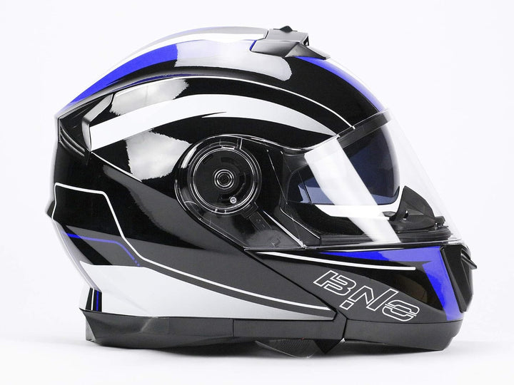 BNO Flip-2 Flup Up Helm Klapphelm Madular Helm (M, Blau Schwarz) M Blau Schwarz, M Blau Schwarz