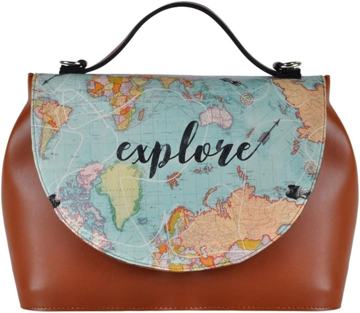 DOGO Handy Bag Vegane Damen Umhängetaschen - Handgefertigt Schultertaschen und Handtasche Explore, E