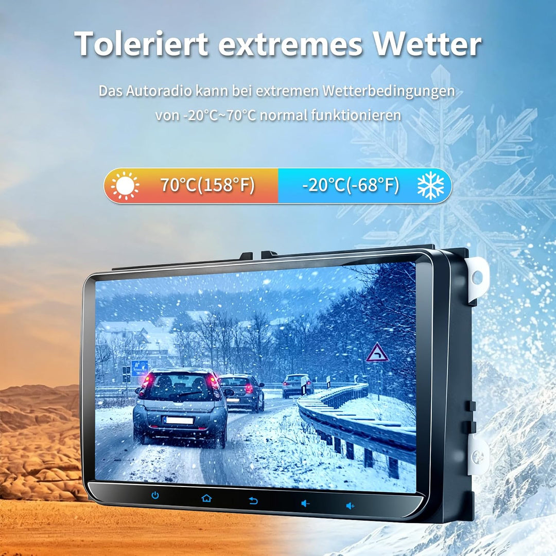 9 Zoll Android 15 8+128G Autoradio mit Qualcomm Chip Bildschirm für Golf 5 Golf 6 VW T5 VW Polo 6R G
