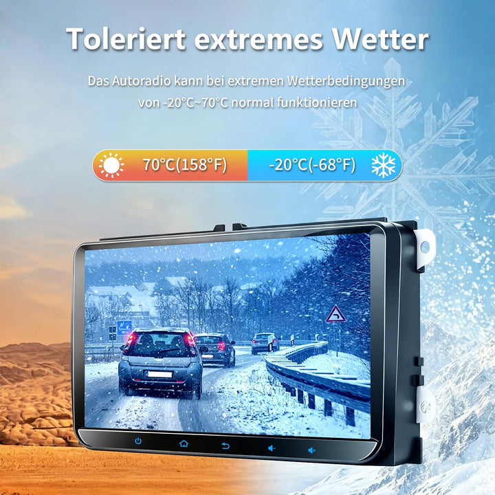 9 Zoll Android 15 8+128G Autoradio mit Qualcomm Chip Bildschirm für Golf 5 Golf 6 VW T5 VW Polo 6R G