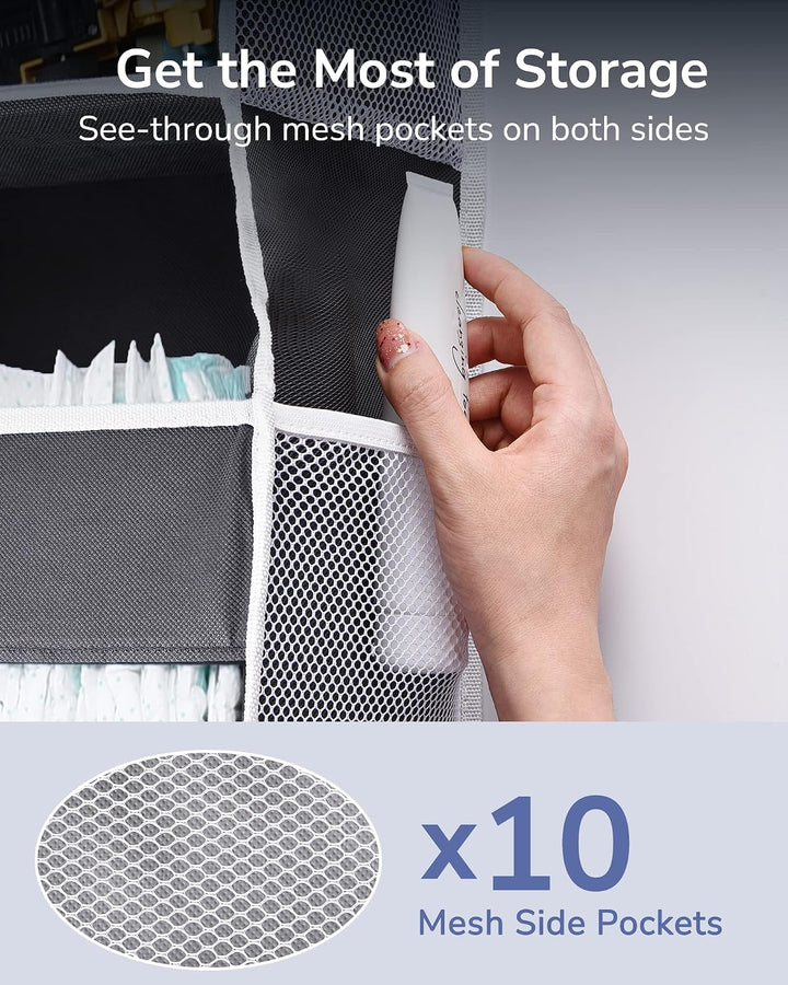 ULG Tür-Organizer, 1 Pack, 5 grosse Taschen, 10 Mesh-Seitentaschen, 20 kg Tragkraft, für Spielzeug,