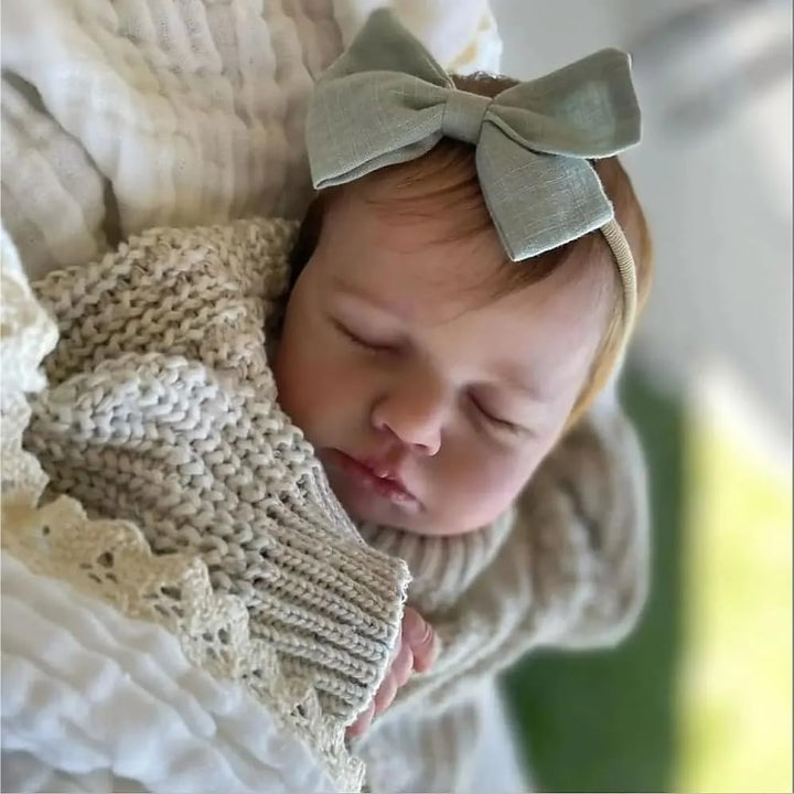 Zero pam Reborn Baby Vollsilikon Lebensecht Mädchen,50CM Lächelndes Silikon Baby Puppe Mit Haaren, S