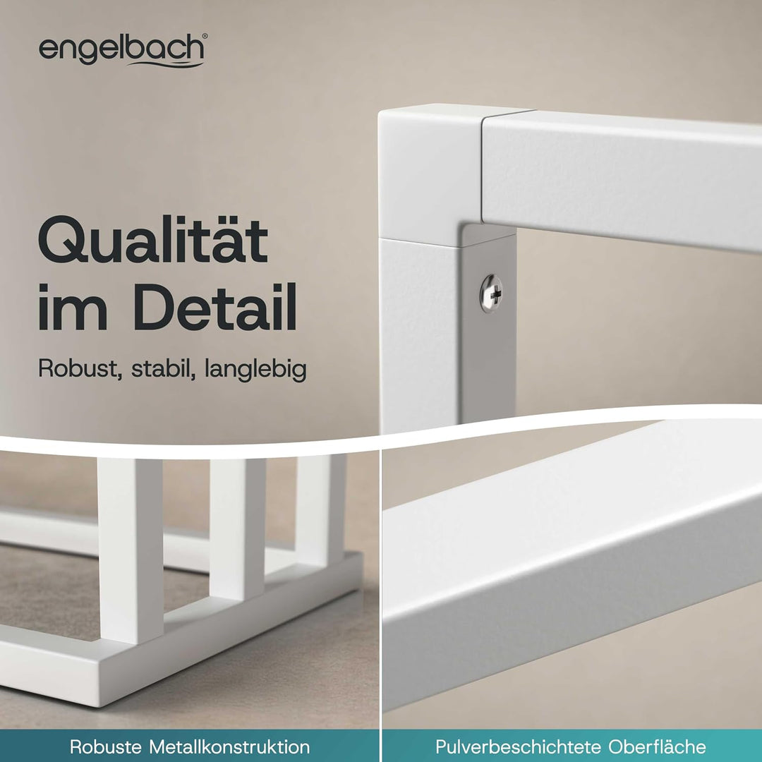 Engelbach® Handtuchhalter stehend - Stabil &amp; Langlebig mit 3 Stangen, Weiss Weiss 3 Stangen, Weiss 3