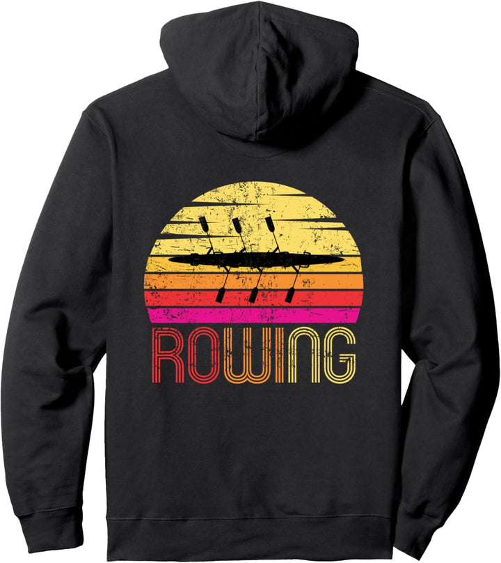 Vintage Retro Rowing Design - Rowing Gift Pullover Hoodie