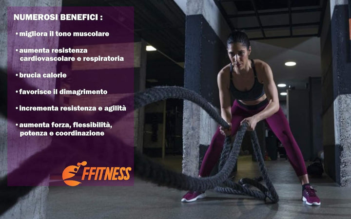 FFITNESS Rope Fitness Seil Crossfit Power 9 m 34 mm Kampfseil Kampfseil