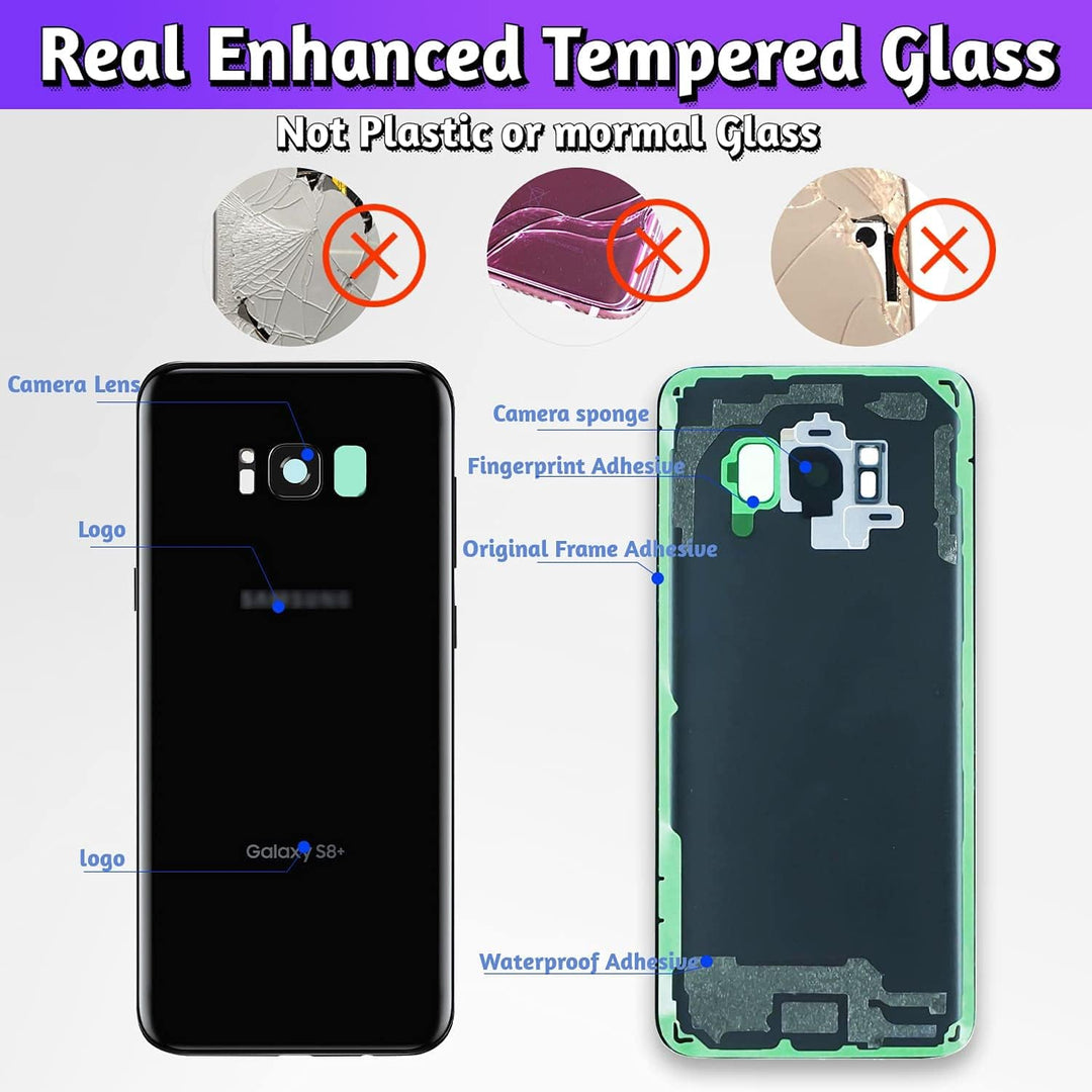 LUVSS Akkudeckel für Samsung Galaxy S8+ Plus G955 Rückseite Glas Deckel Original Backcover Ersatz Re
