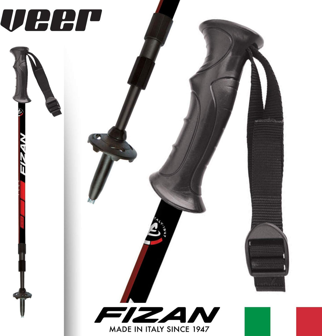 Fizan Explorer, Modell Explorer, Nordic Walking Stöcke aus Aluminium, ultraleicht, verstellbar rot,