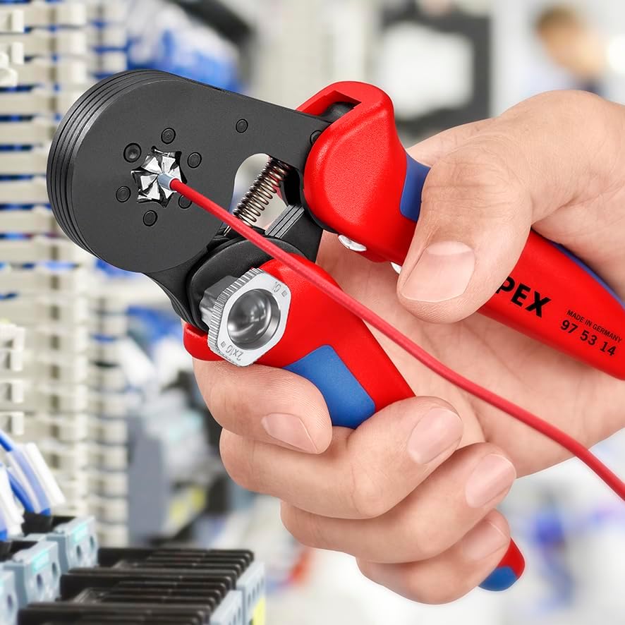 Knipex Selbsteinstellende Crimpzange für Aderendhülsen mit Seiteneinführung (0,08 - 10mm²) brüniert,