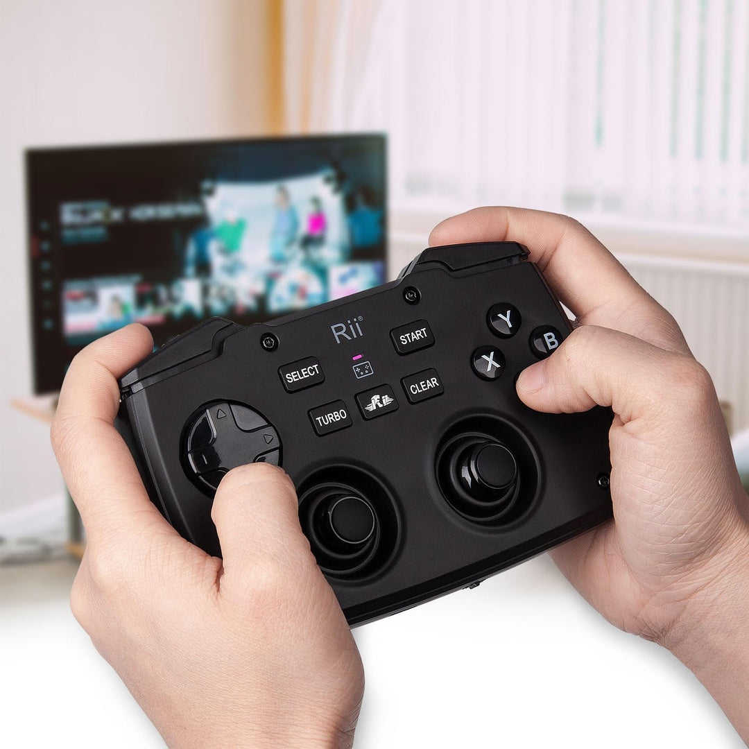 Rii RK707 Mini-Tastatur- und Maus-Kombination mit Trackpad, Media-Tastatur-Maus mit Game-Controller,