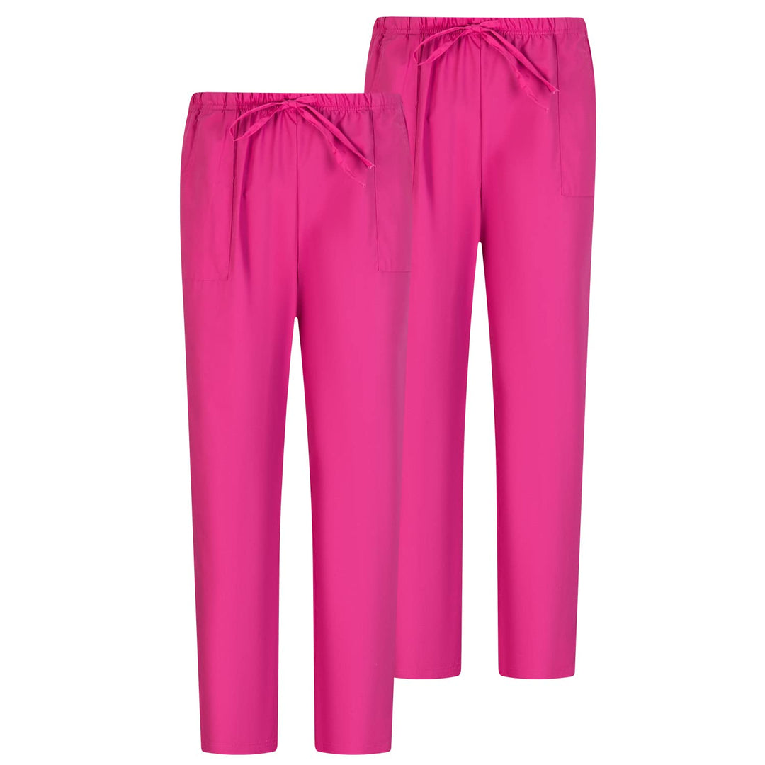 Pack 2 Pcs - Arbeitshosen Unisex ELASTISCHE Taille UNIFORM KLINIK Krankenhaus Reinigung TIERARZT Ges