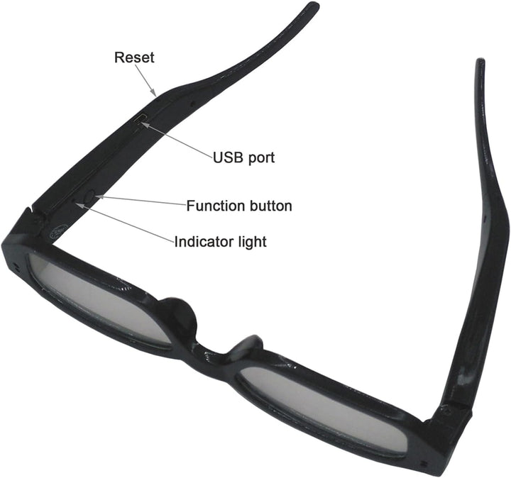 Spionagekamera-Brille mit Video-Digital-Camcorder, unterstützt TF-Karte mit bis zu 32 GB, modische 1