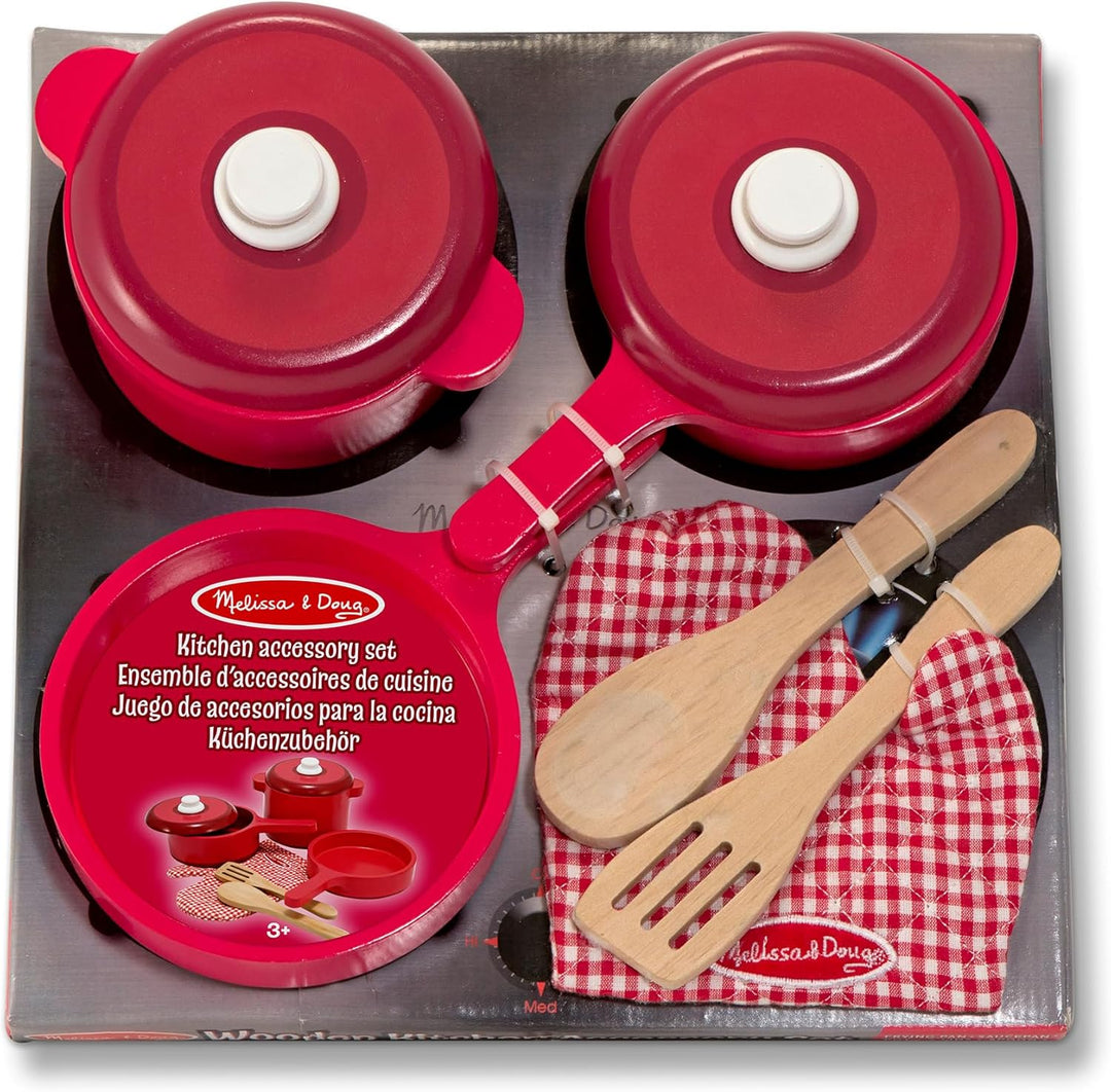 Melissa &amp; Doug Küchenzubehörset aus Holz | Fantasiespiel | Essensspiel | 3+ | Geschenk für Jungen od