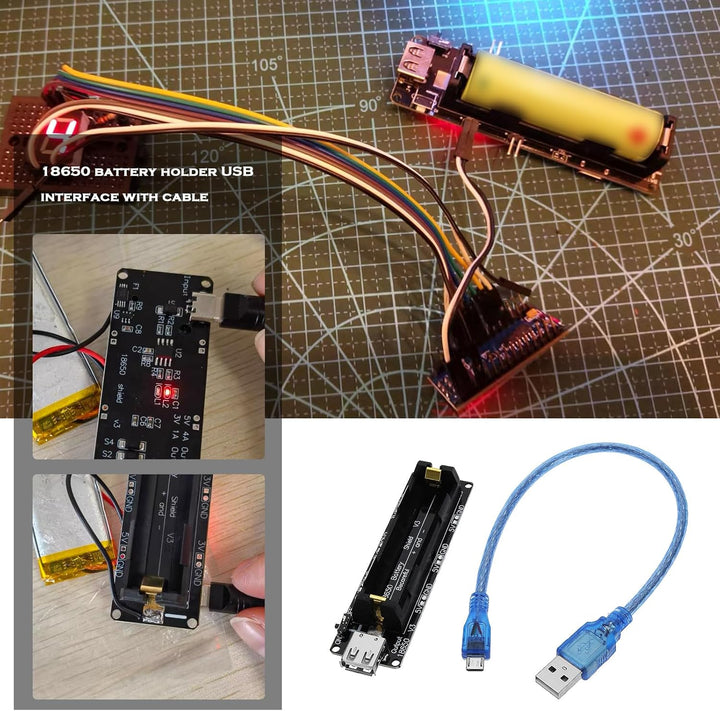 2 Satz 18650 Lithium Li-Ionen Akku Erweiterungsschild 5V-3V Micro USB Modul 600mA 3V/1A 5V/3A mit La