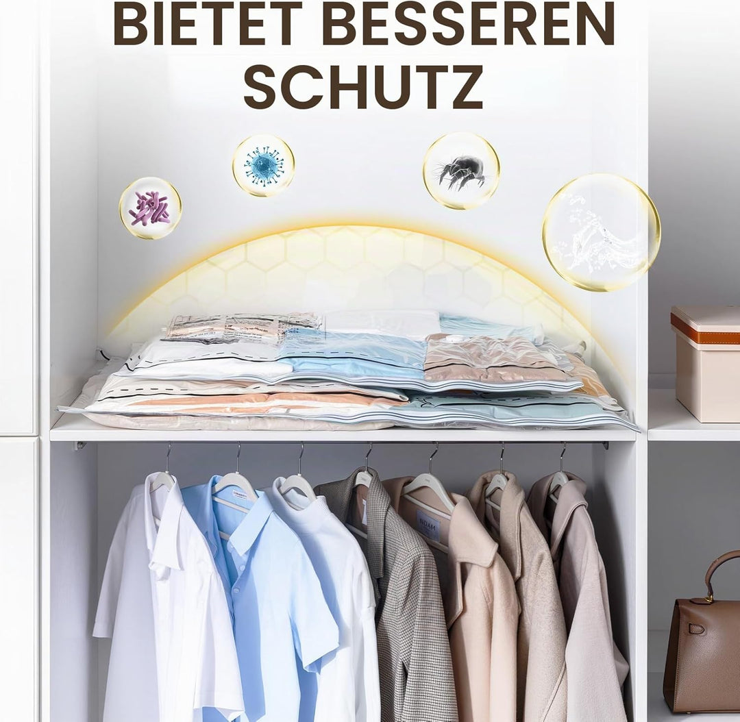 TAILI Vakuumbeutel für Kleidung mit Langer Reissverschluss 4 Stück Extra Grosse 100 X 70 CM Vakuumie