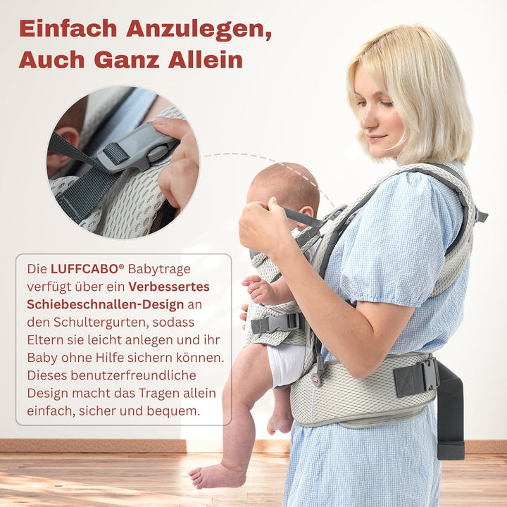 Mesh Babytrage, Atmungsaktive Kindertrage, Ergonomische Babytrage ab 5 Monaten, Baby Trage nach der
