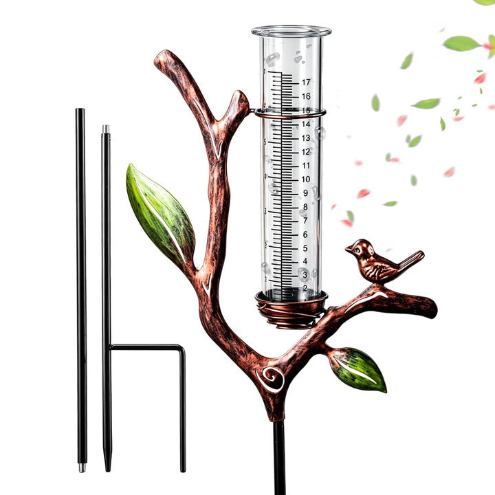 Regenmesser für Garten, Niederschlagsmesser Garten | Regenmesser mit h-förmigem Metallständer für Ga