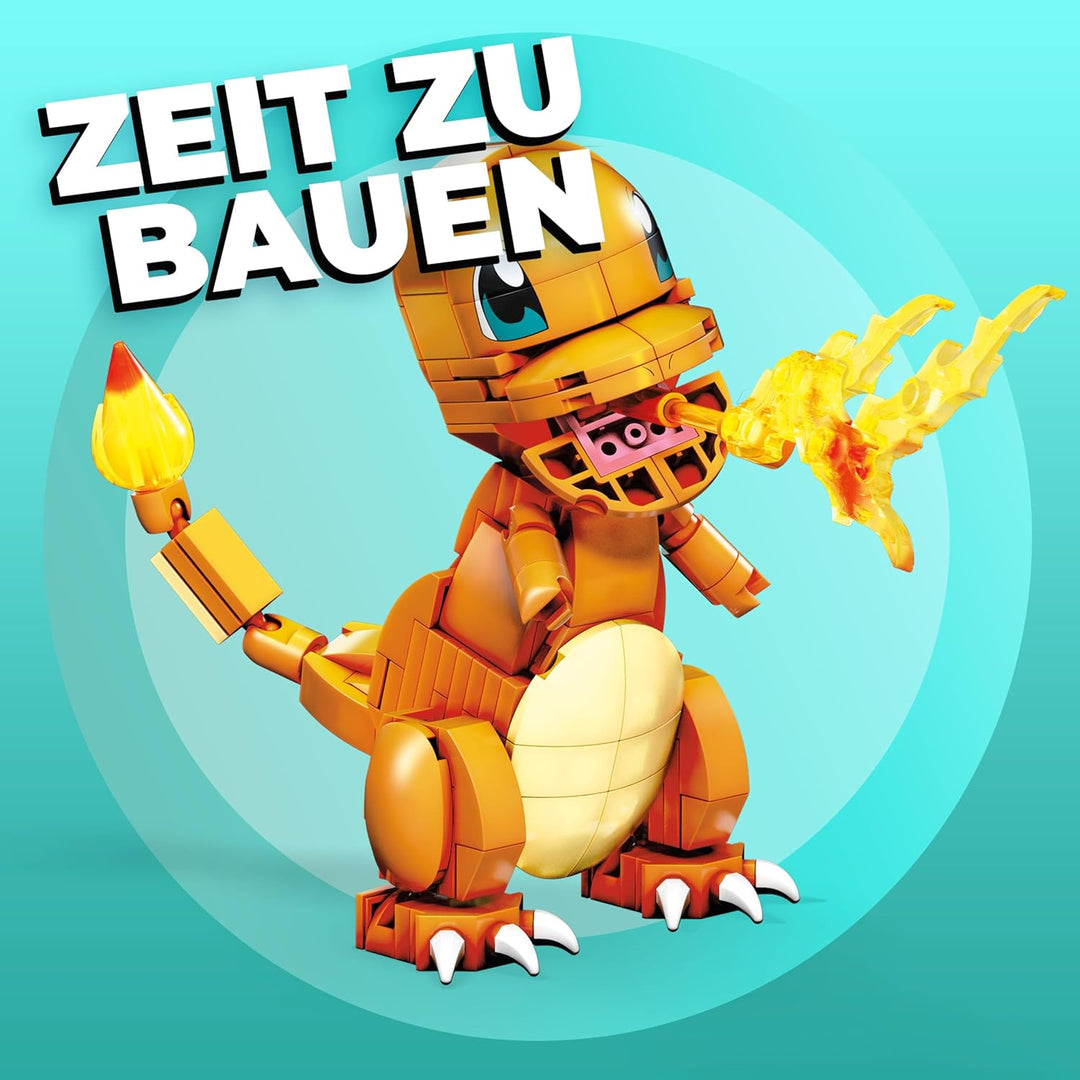 MEGA POKÉMON - detailgetreue und feuerspeiende Glumanda-Figur zum Zusammenbauen, Bauspielzeug für Ki