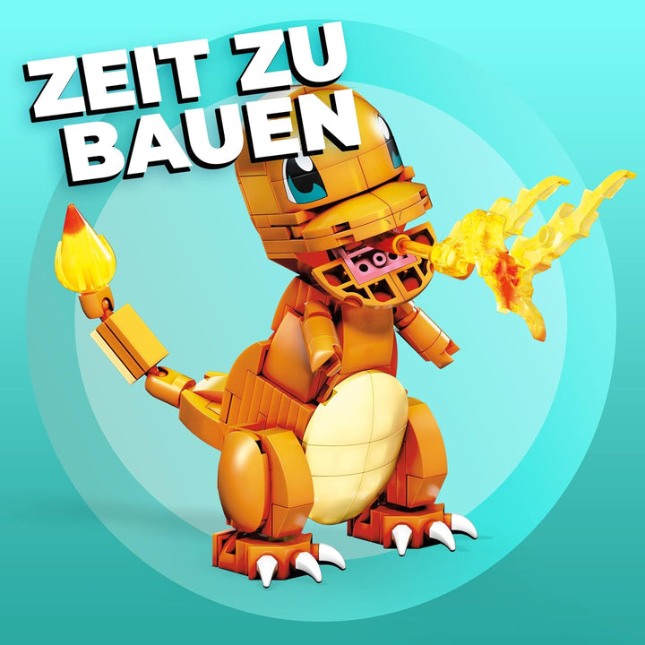 MEGA POKÉMON - detailgetreue und feuerspeiende Glumanda-Figur zum Zusammenbauen, Bauspielzeug für Ki