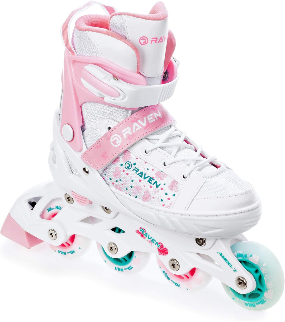 RAVEN Inline Skates Inliner für Kinder Mädchen verstellbar 35-39 (23cm-25,5cm) Rosi, 35-39 (23cm-25,