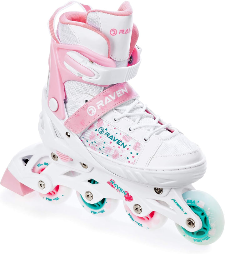 RAVEN Inline Skates Inliner für Kinder Mädchen verstellbar 35-39 (23cm-25,5cm) Rosi, 35-39 (23cm-25,