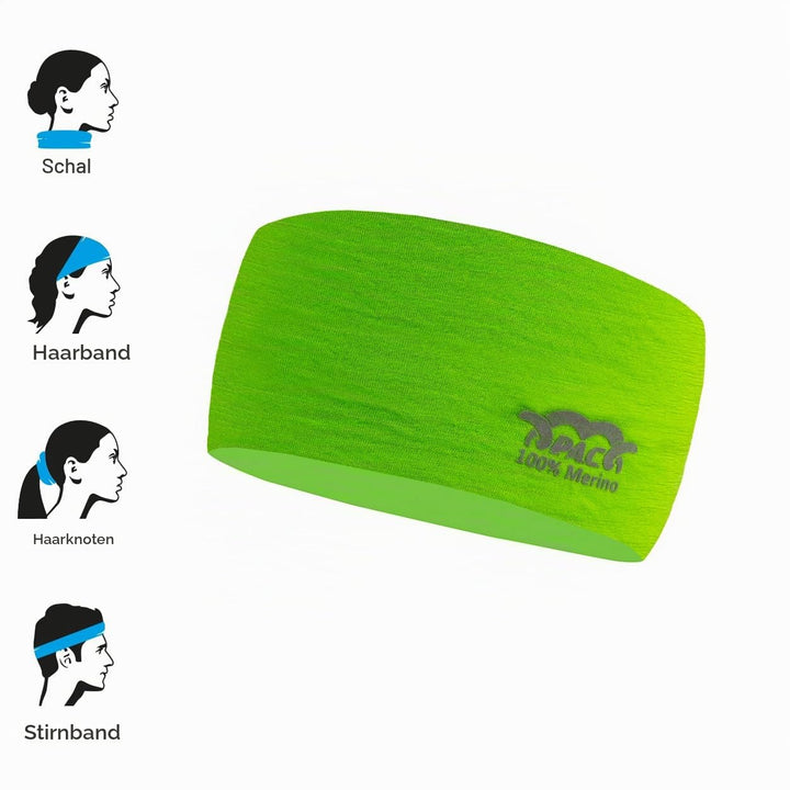 P.A.C. Merino Headband - Funktionsstirnband, Schweissband, Outdoortuch, nahtloses Stirnband, Sport H