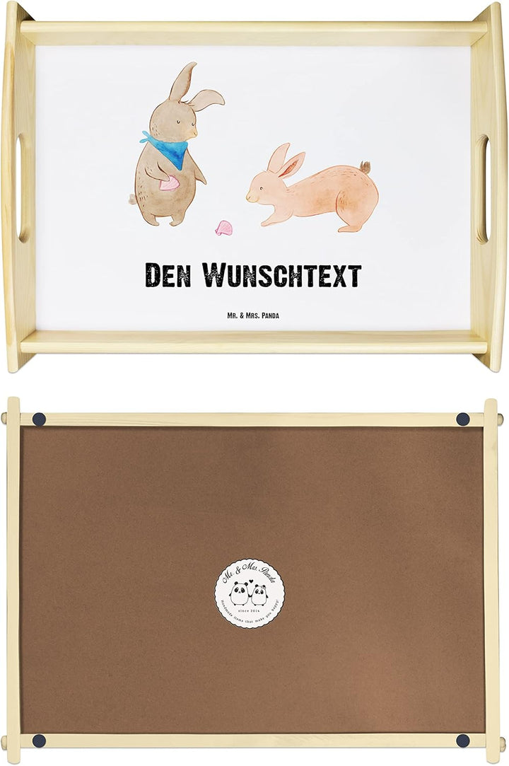 Mr. & Mrs. Panda Serviertablett Bedrucken Hasen Muschel - Personalisierte Geschenke, Muscheln, Stran