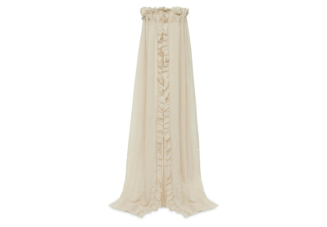 Jollein Betthimmel Vintage Ruffle Nougat - Höhe 155 cm - Baldachin Kinderzimmer Babybett - Beige Ruf