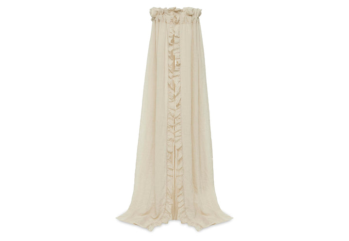 Jollein Betthimmel Vintage Ruffle Nougat - Höhe 155 cm - Baldachin Kinderzimmer Babybett - Beige Ruf