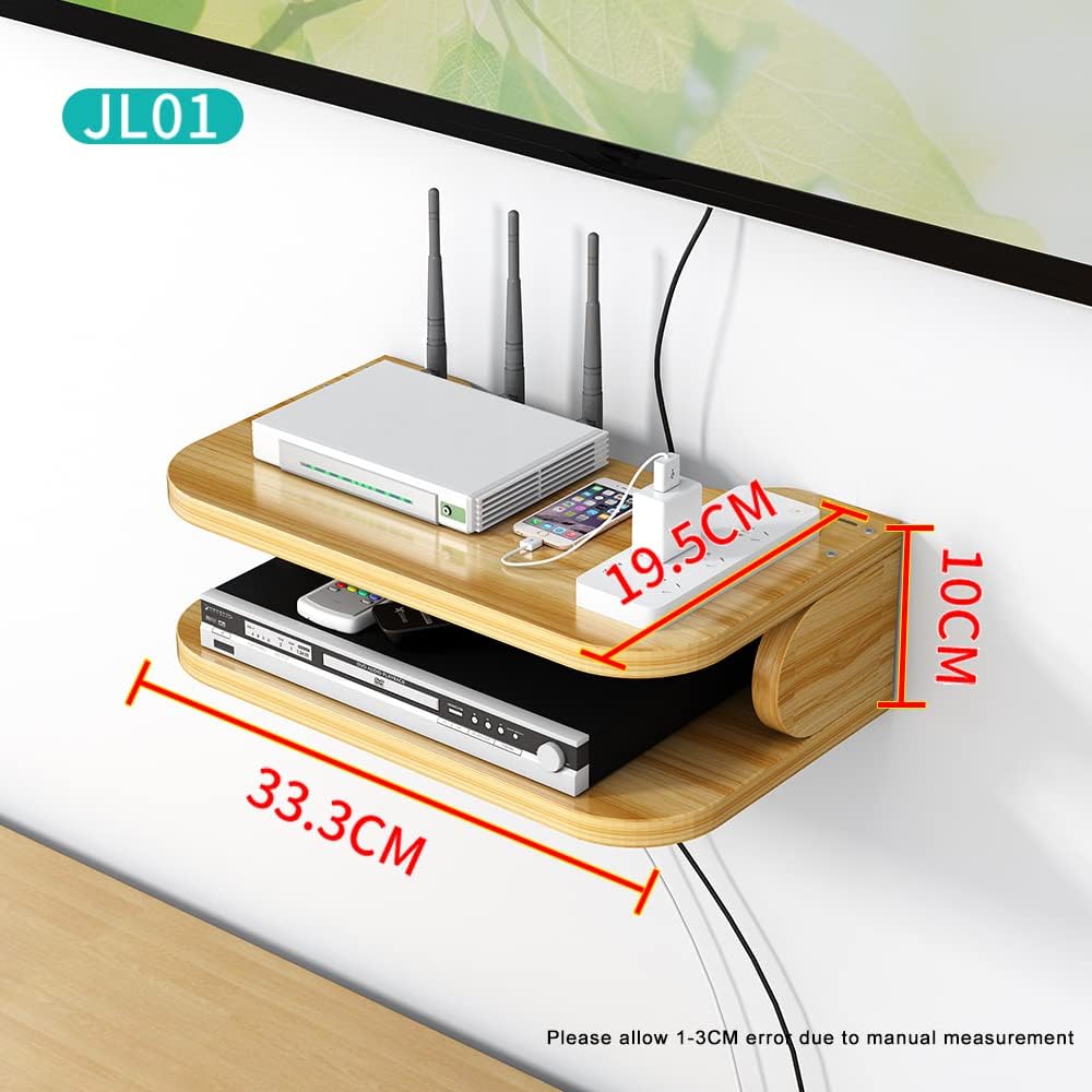 Hggzeg WiFi Router Aufbewahrungsbox Schwebende Regale TV Set-Top-Rack, Wandmontage mehrschichtige Ka