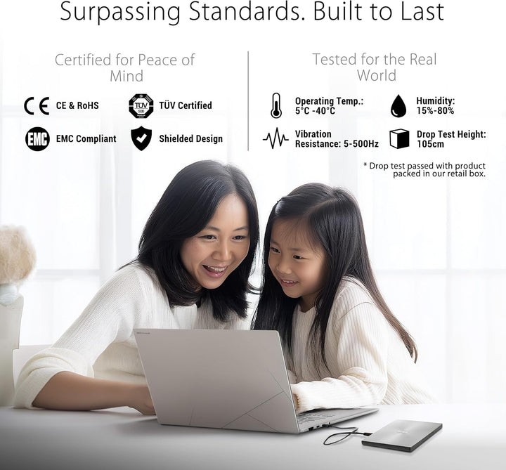 ASUS ZenDrive U8M externes DVD-Laufwerk/Brenner (Silber, USB-C, M-DISC) USB-C Kabel Silber, USB-C Ka