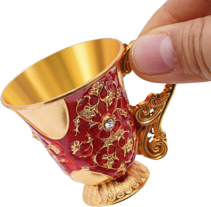Kaffeetasse und Teekanne Set | Teeservice Set für Teetisch Dekoration Teeservice 6 Stück Zinklegieru