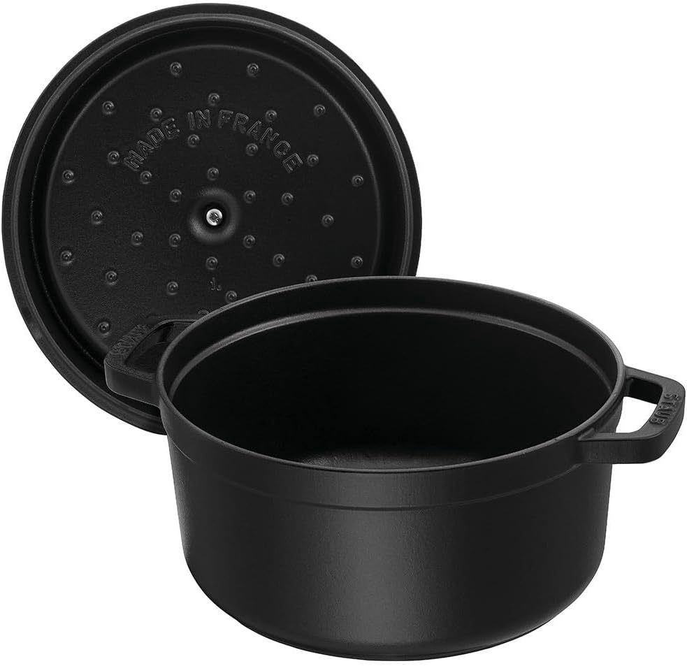 STAUB Gusseisen Bräter/Cocotte, Rund 22 cm, 2,6 L, Aromaregen Funktion, Für alle Herdarten geeignet,