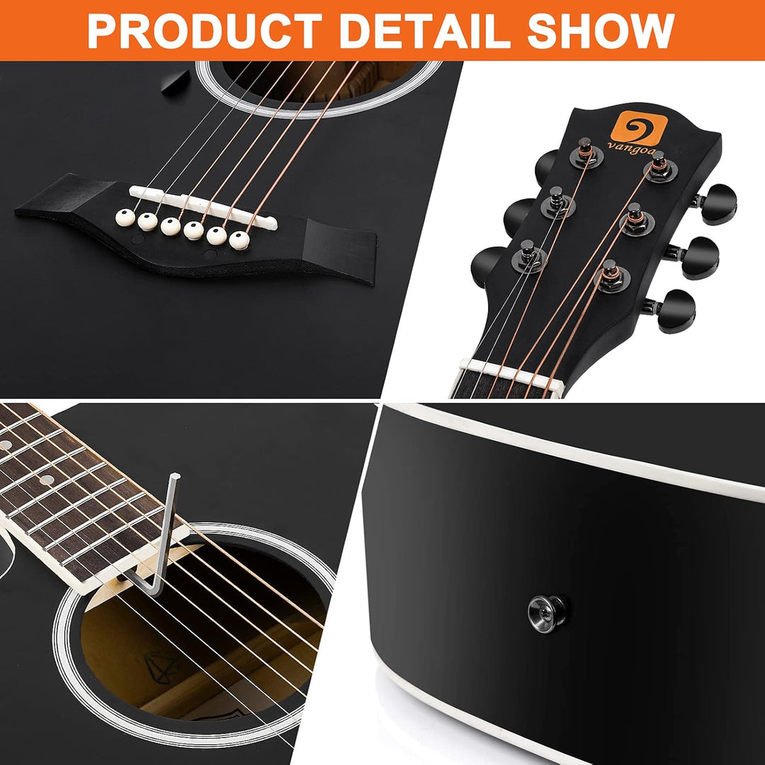 Vangoa Linkshänder Akustik Gitarren 4/4 Anfänger Einsteiger Erwachsene Akustikgitarre Set Cutaway Gi
