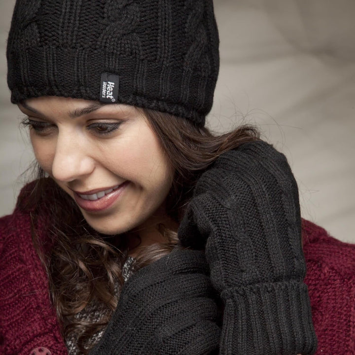 HEAT HOLDERS - Damen Extra Warm Winter Handschuhe | Strick Handschuhe mit Innen Flauschig Fleece Gef