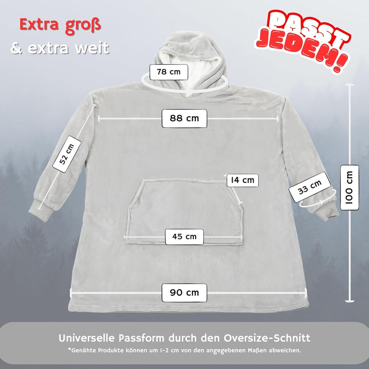 NorthHeat Beheizter Kuschel Hoodie | flauschige Ärmel Decke beheizbar | perfekt für Freundin, Mama u