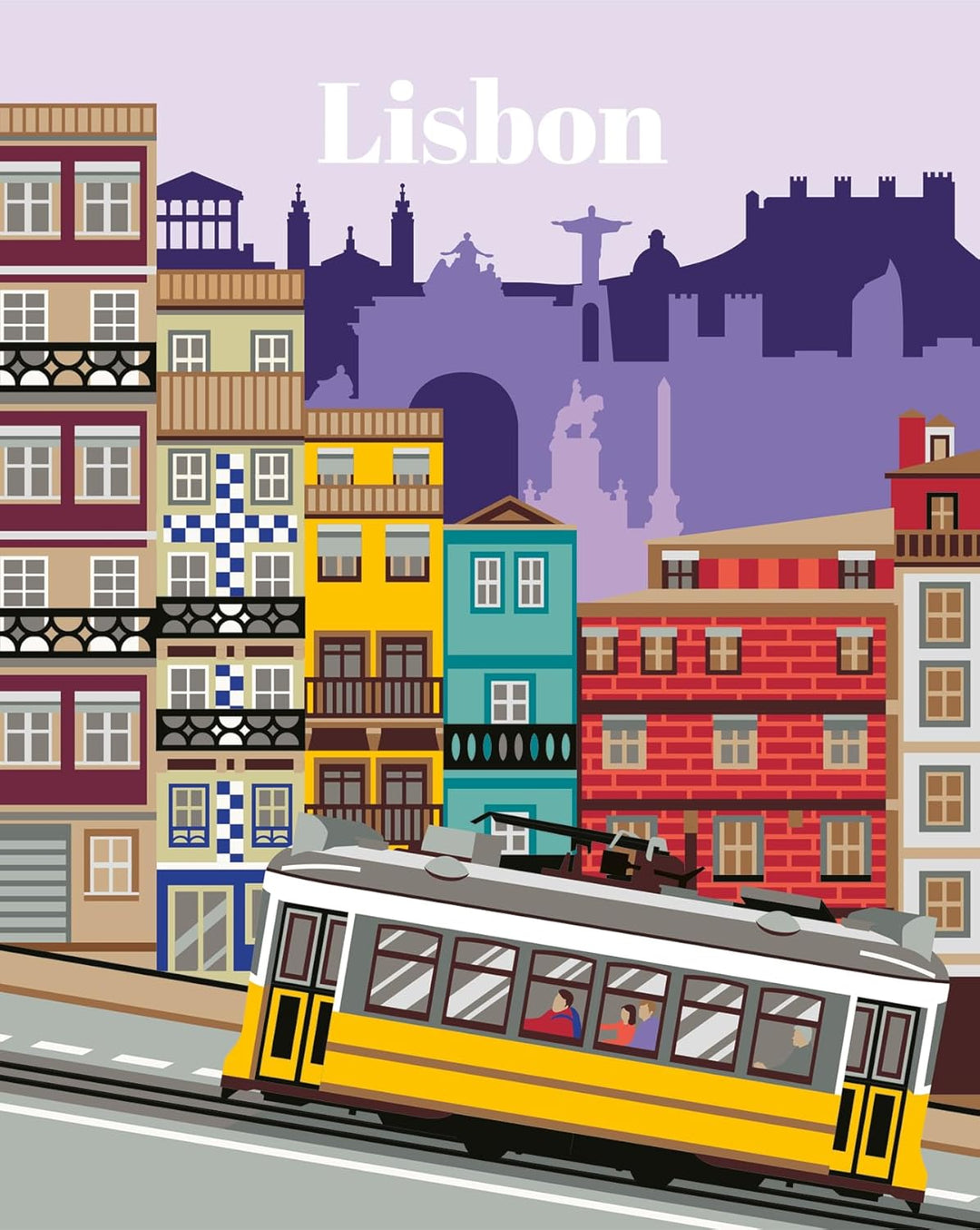 Ravensburger CreArt 25522 - Farbenfrohes Lissabon - Malen nach Zahlen Erwachsene, DIY Malset mit Pin