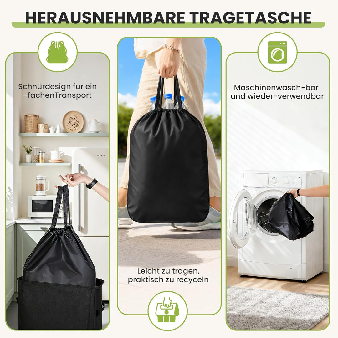 110L Gross Pfandflaschen Sammelbehälter mit Deckel & Tragetaschen,pfandflaschen behälter,Leergut sam