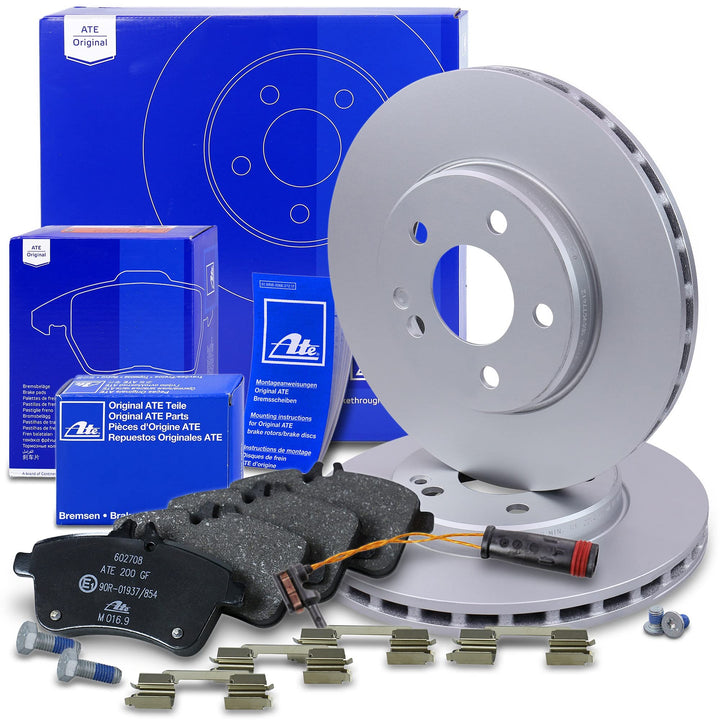 ATE Bremsenset Vorderachse inkl. Bremsscheiben vorne Ø 288 mm und Bremsbeläge vorne + Verschleisskon