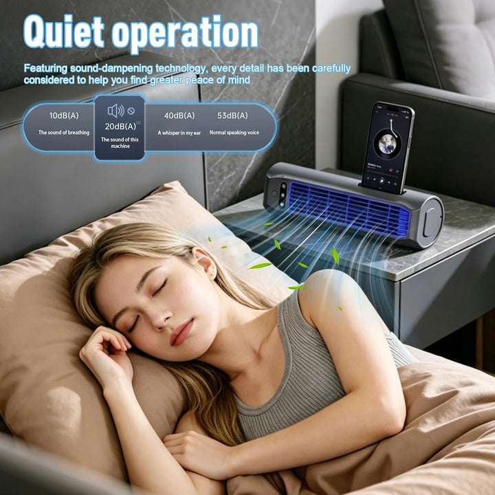 2000 mAh Akku Camping Ventilator, Tragbare Tischventilator Leise USB Ventilator für Büro, Reisen, Kü