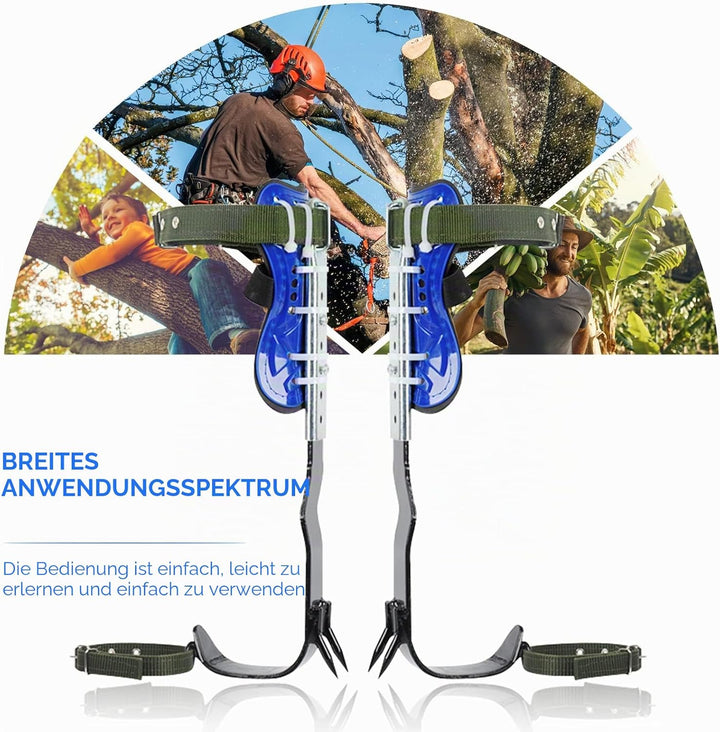 Hlieeosfcn Baumklettern Ausrüstung Set,Höhen Verstellbar Tree Climbing Spike, Halteseil Steigeisen K