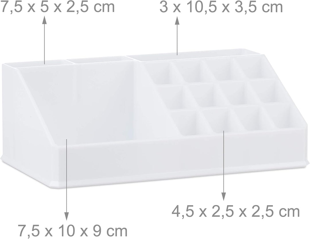Relaxdays Make Up Organizer mit 21 Fächern, Kosmetik Tower für Lippenstift, Nagellack, Schminke, Acr