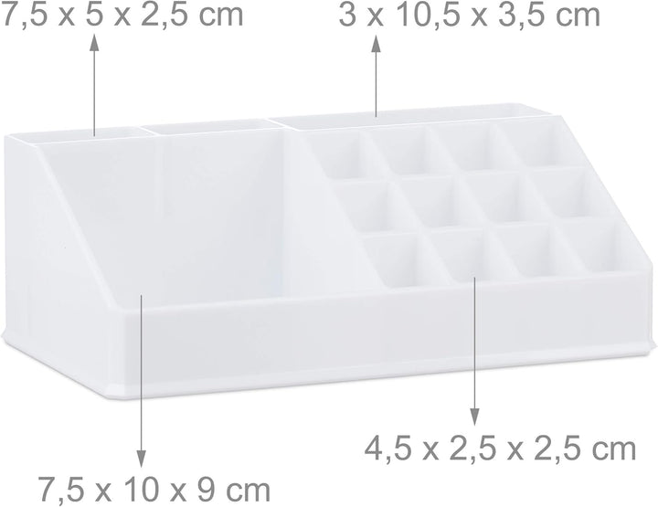 Relaxdays Make Up Organizer mit 21 Fächern, Kosmetik Tower für Lippenstift, Nagellack, Schminke, Acr