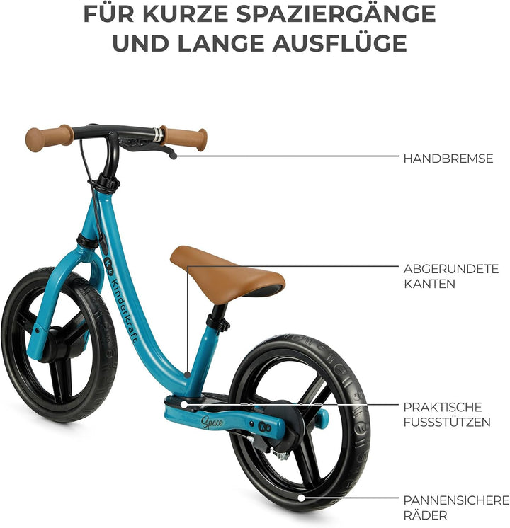 Kinderkraft SPACE2 Laufrad, Lernlaufrad, Kinderlaufrad, Höhenverstellbarer Sattel, 12 Zoll Räder, Me