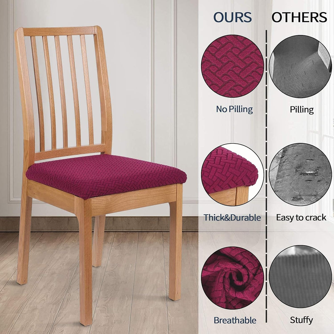 Homaxy Stuhlbezug Sitzfläche 6er Set, Stretch Bezug für Stühle Sitzbezüge für Esszimmerstühle Abwasc