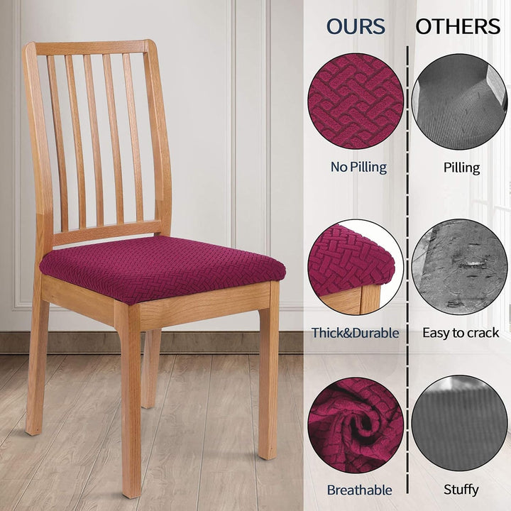 Homaxy Stuhlbezug Sitzfläche 6er Set, Stretch Bezug für Stühle Sitzbezüge für Esszimmerstühle Abwasc