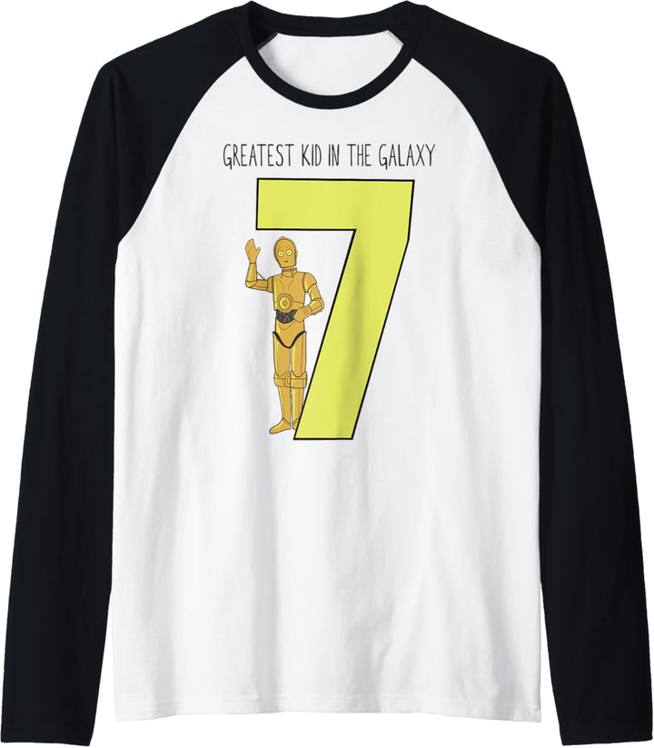 Star Wars C-3PO Greatest Seventh Birthday Raglan