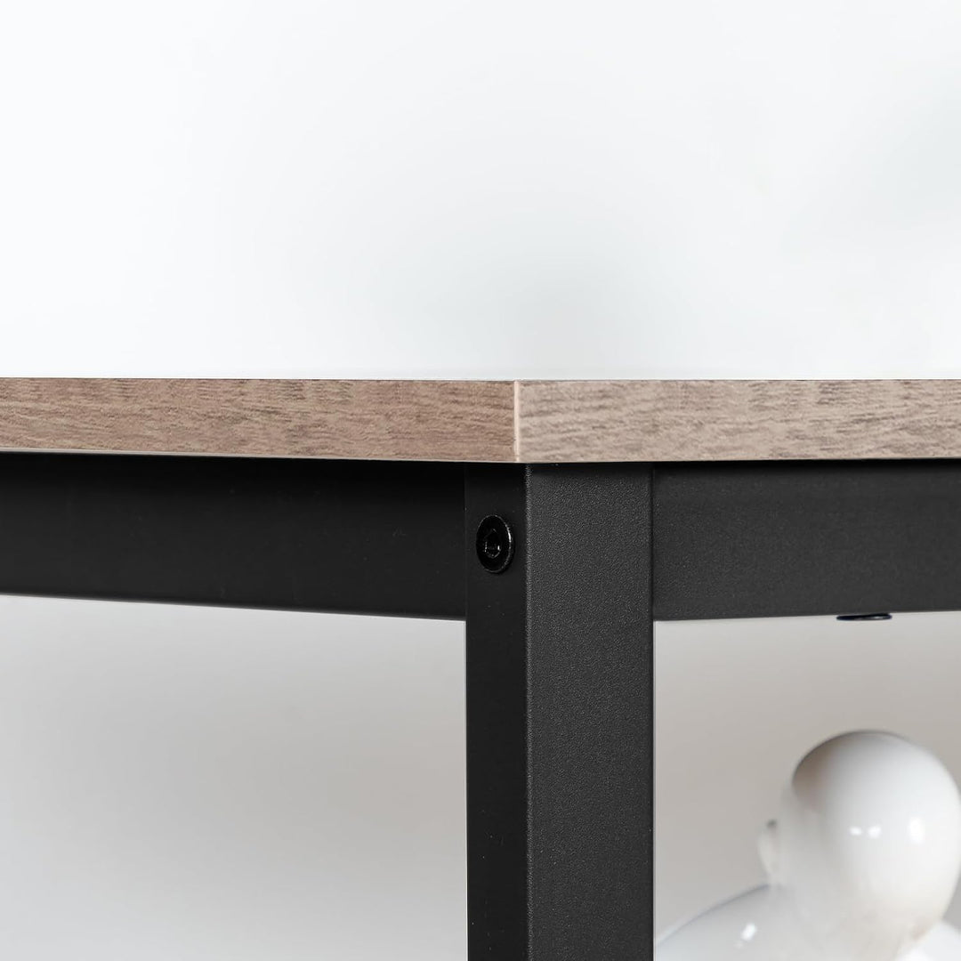 HOOBRO Beistelltisch, Nachttisch mit 3 Ablage, Sofatisch Industriestil, Nachtschrank, Schlafzimmer,